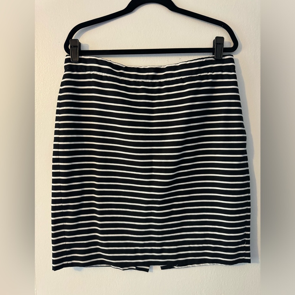 JCREW Linen Stripped Pencil Skirt (Size 14)